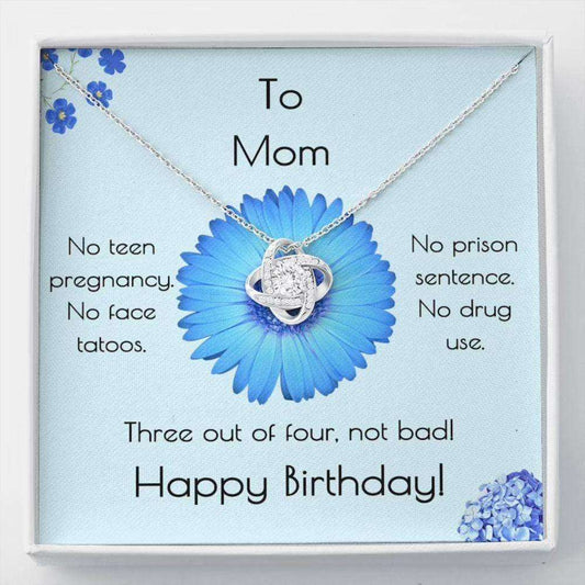 Mom Necklace, Mom Birthday Gift Three Out Of Four Love Knot Necklace Gifts for Mother (Mom) Rakva