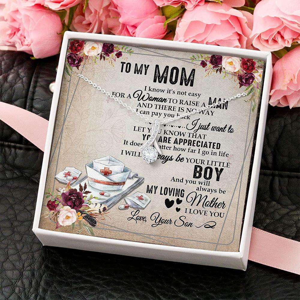 Mom Necklace Mom Nurse Necklace Gift “ Always Be Your Litte Boy Necklace Gifts for Mother (Mom) Rakva