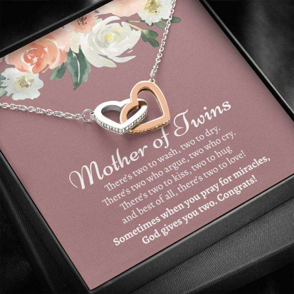 Mom Necklace, Mom Of Twins Necklace, Gift For Mother Of Twins, Parents Of Twins, New Mom Of Twins Gifts for Mother (Mom) Rakva