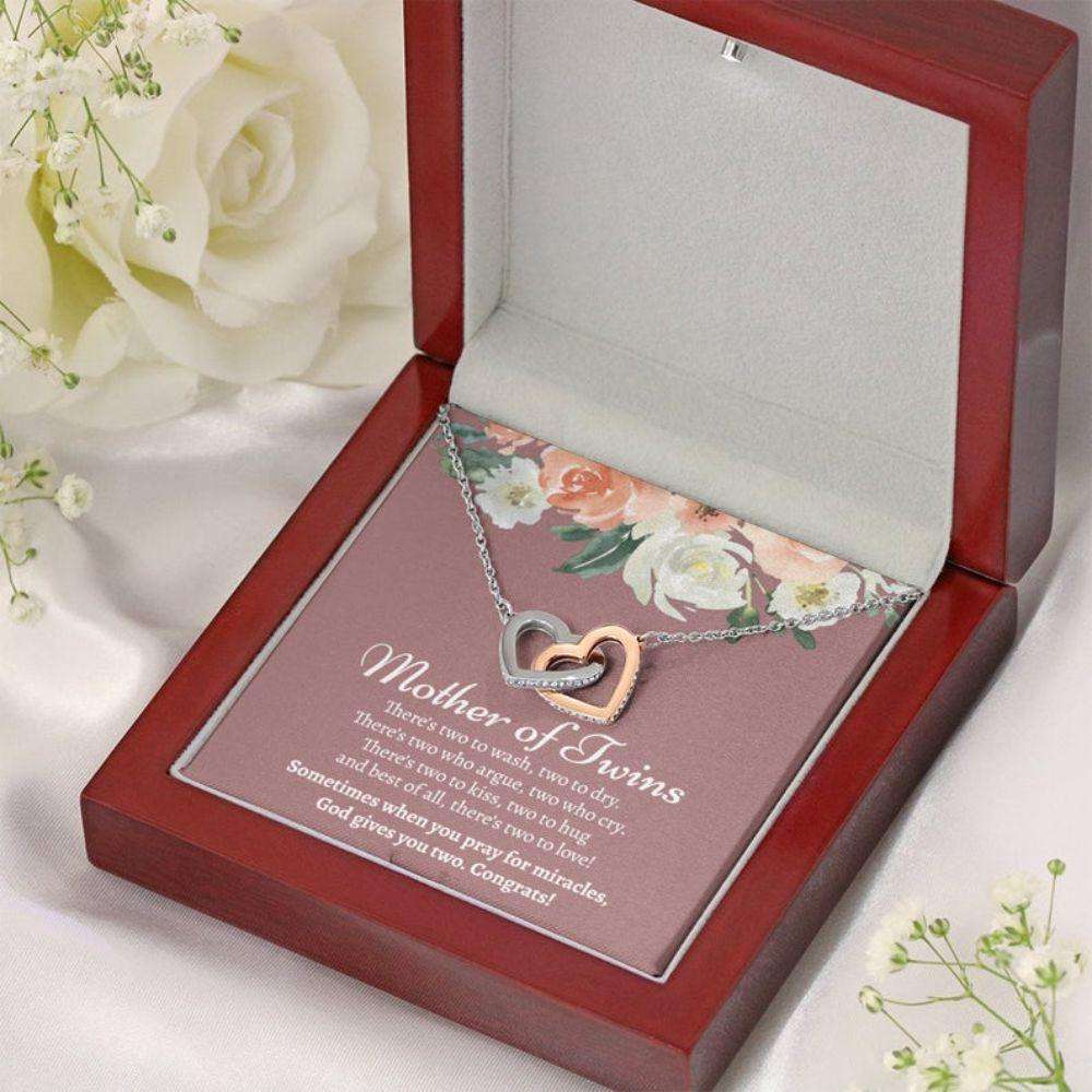 Mom Necklace, Mom Of Twins Necklace, Gift For Mother Of Twins, Parents Of Twins, New Mom Of Twins Gifts for Mother (Mom) Rakva