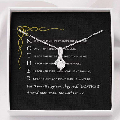 Mom Necklace, Mother Means The World Necklace, Gift For Mom Birthday Christmas Gifts for Mother (Mom) Rakva