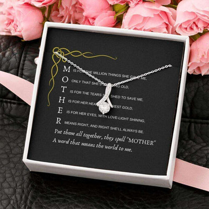Mom Necklace, Mother Means The World Necklace, Gift For Mom Birthday Christmas Gifts for Mother (Mom) Rakva