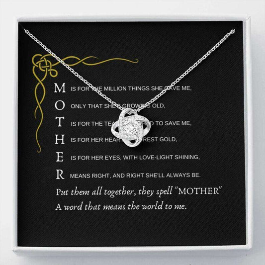 Mom Necklace, Mother Means The World Necklace, Gift For Mom Birthday Christmas Gifts for Mother (Mom) Rakva