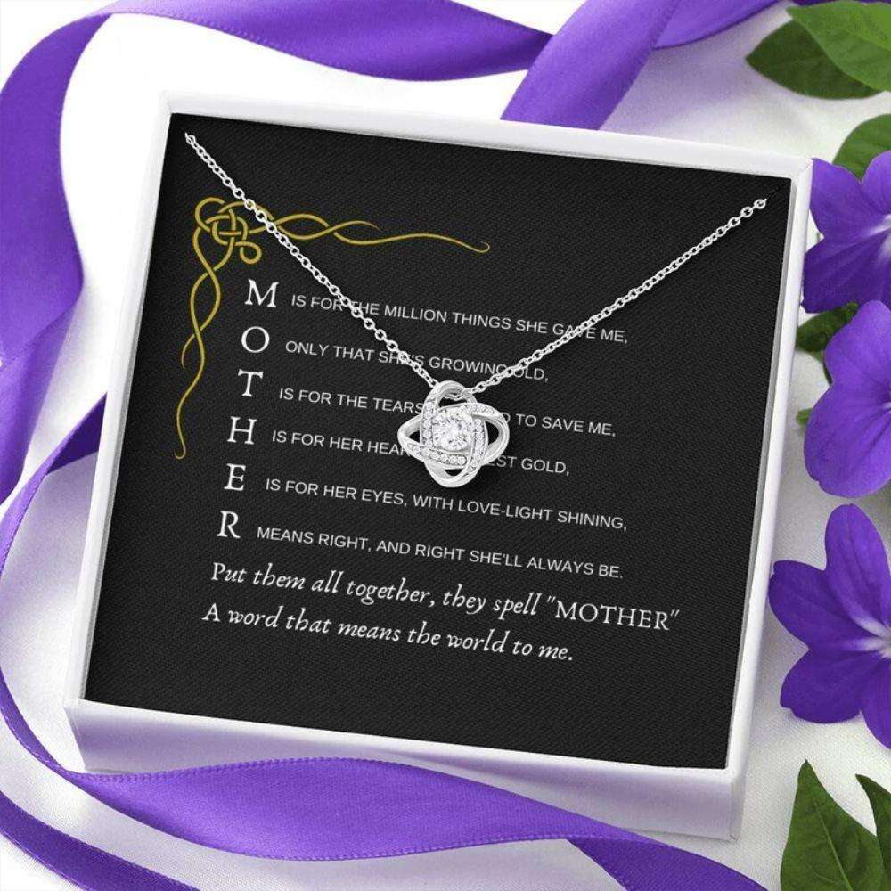 Mom Necklace, Mother Means The World Necklace, Gift For Mom Birthday Christmas Gifts for Mother (Mom) Rakva