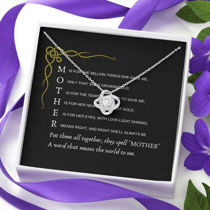Mom Necklace, Mother Means The World Necklace, Gift For Mom Birthday Christmas Gifts for Mother (Mom) Rakva