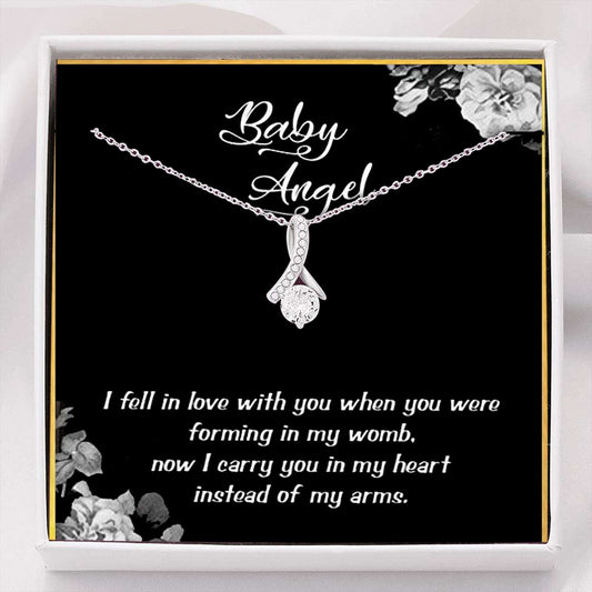 Mom Necklace, Mother Of Baby Angel Necklace, Heaven Miscarriage Stillborn Loss Sympathy Memorial Gift Rakva