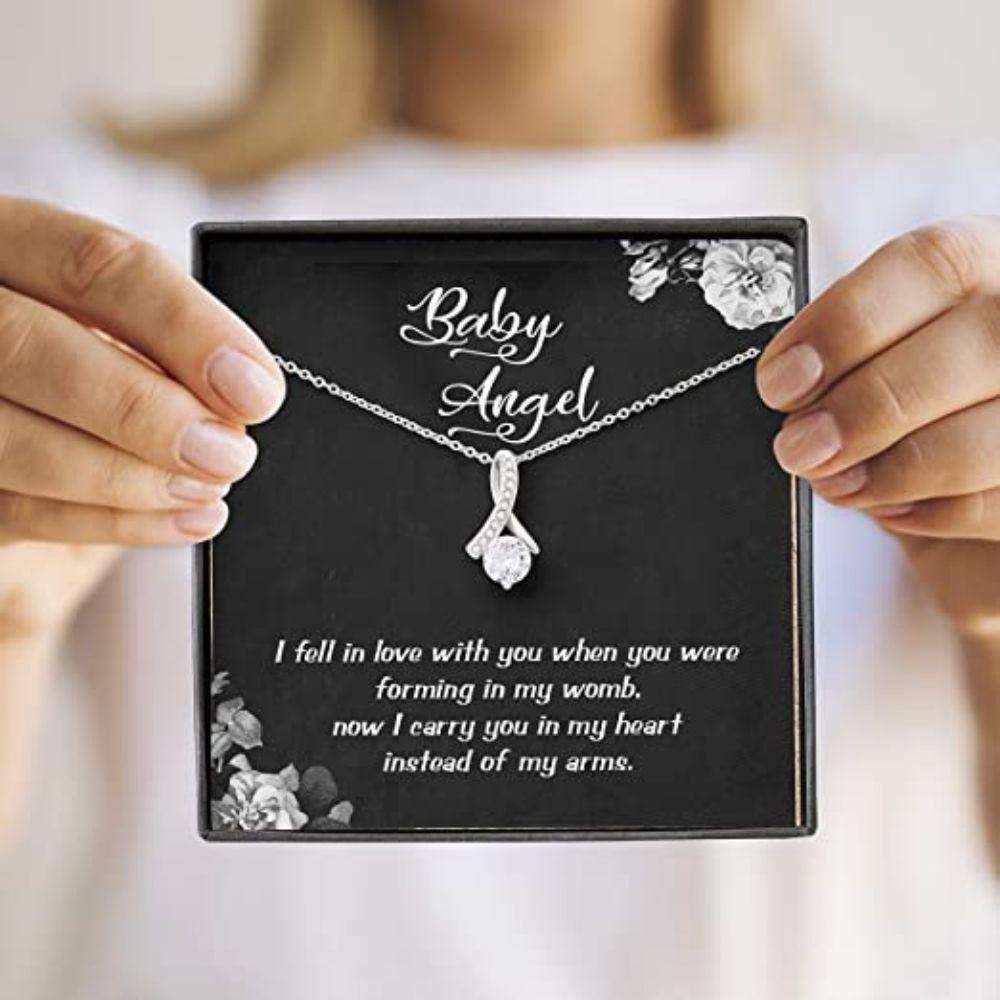 Mom Necklace, Mother Of Baby Angel Necklace, Heaven Miscarriage Stillborn Loss Sympathy Memorial Gift Rakva