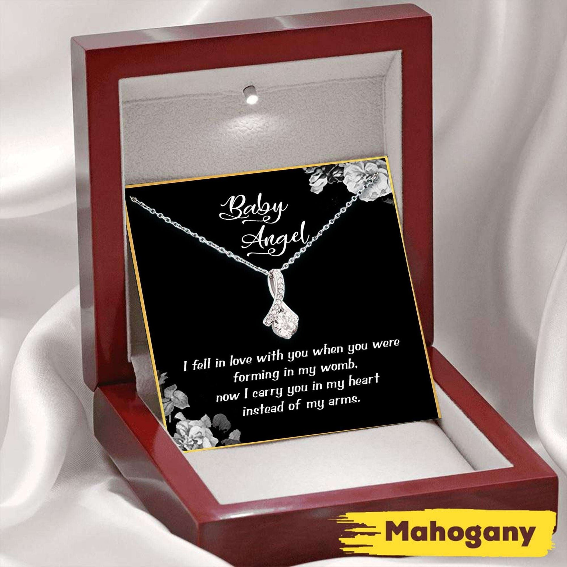 Mom Necklace, Mother Of Baby Angel Necklace, Heaven Miscarriage Stillborn Loss Sympathy Memorial Gift Rakva