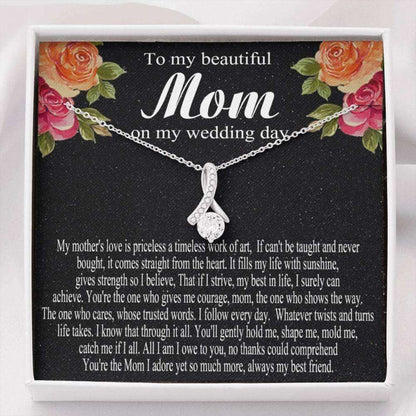 Mom Necklace, Mother Of The Bride Gift, Gift From Bride “ Daughter, To My Mom On My Wedding Day Necklace, Mom Gift Gifts For Daughter Rakva