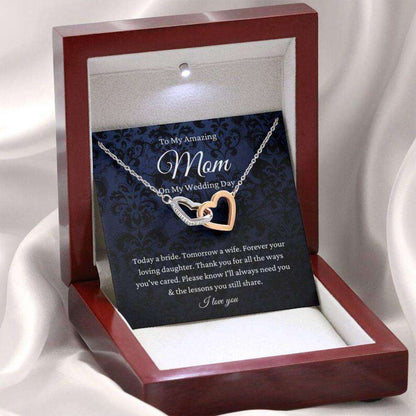 Mom Necklace, Mother Of The Bride Necklace Gift From Bride, Gift For Mom From Daughter Wedding Day Gifts For Daughter Rakva