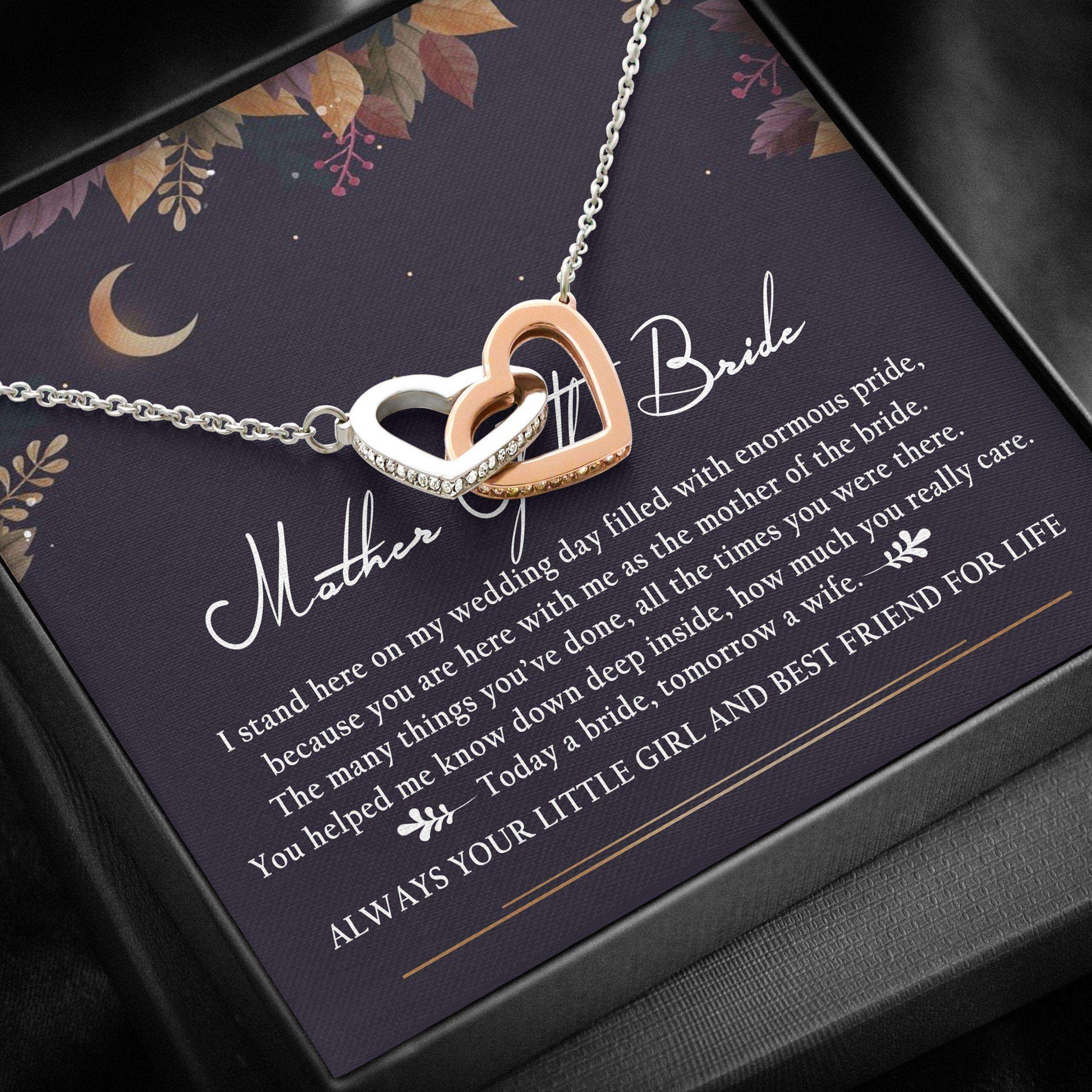 Mom Necklace, Mother Of The Bride Necklace, Interlocking Hearts Necklace “ Mother Of The Bride Wedding Gifts Gifts for Mother (Mom) Rakva