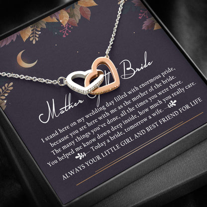 Mom Necklace, Mother Of The Bride Necklace, Interlocking Hearts Necklace “ Mother Of The Bride Wedding Gifts Gifts for Mother (Mom) Rakva