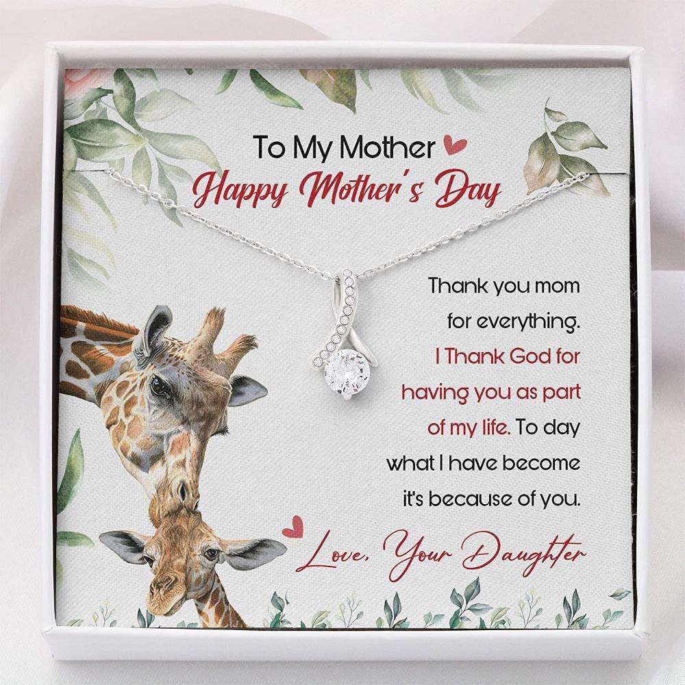 Mom Necklace, Mothers Day Necklace “ Thank You Mom Giraffe Gift From Daughter Gift Gifts For Daughter Rakva
