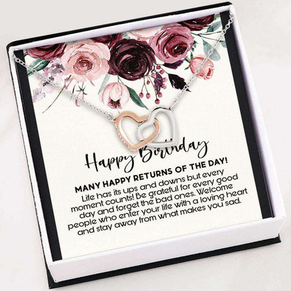 Mom Necklace, Necklace For Birthday “ Birthday Wish Message Card Gift “ Necklace With Gift Box Rakva