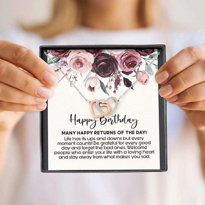 Mom Necklace, Necklace For Birthday “ Birthday Wish Message Card Gift “ Necklace With Gift Box Rakva