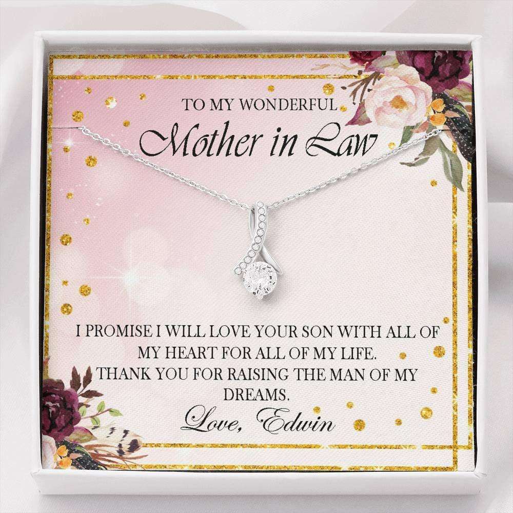 Mom Necklace, Personalized Necklace Gift For Mother In Law From Bride, Wedding Gift For Parent, Custom Name Gifts for Mother (Mom) Rakva