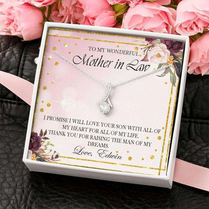 Mom Necklace, Personalized Necklace Gift For Mother In Law From Bride, Wedding Gift For Parent, Custom Name Gifts for Mother (Mom) Rakva