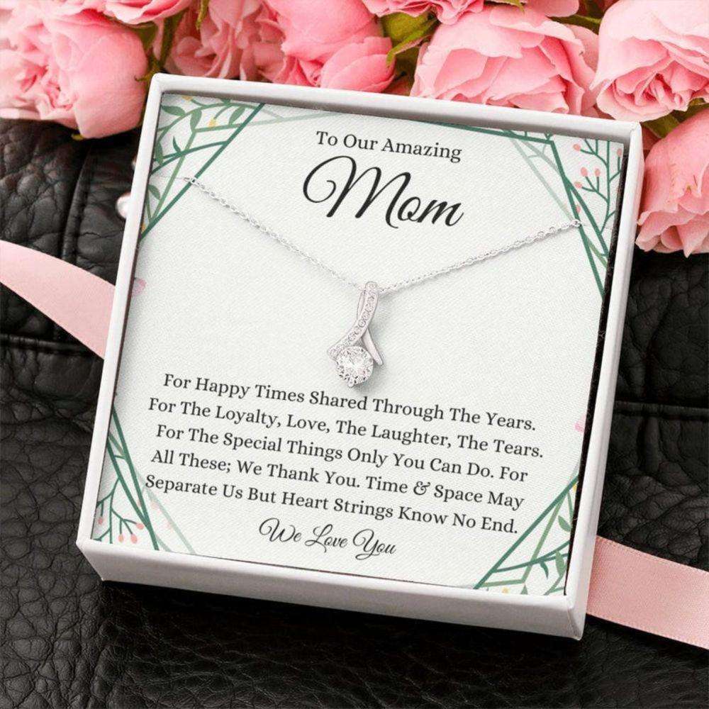 Mom Necklace, Petit Ribbon Necklace Our Mother Birthday Gift To Mom From Children Gift Necklac Gifts for Mother (Mom) Rakva