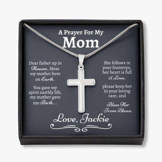 Mom Necklace, Religious Gift For Mom, Catholic Gift For Mom, Cross Necklace For Mom, Prayer For Mothers Strength, Prayers For My Mom Gifts for Mother (Mom) Rakva
