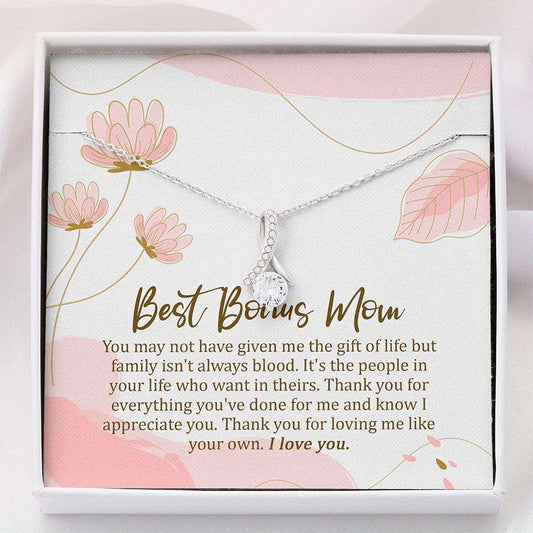 Mom Necklace, Stepmom Necklace, Bonus Mom Necklace Bonus Mom Gift For Mother-In-Law, Step Mom Gifts for Mother (Mom) Rakva