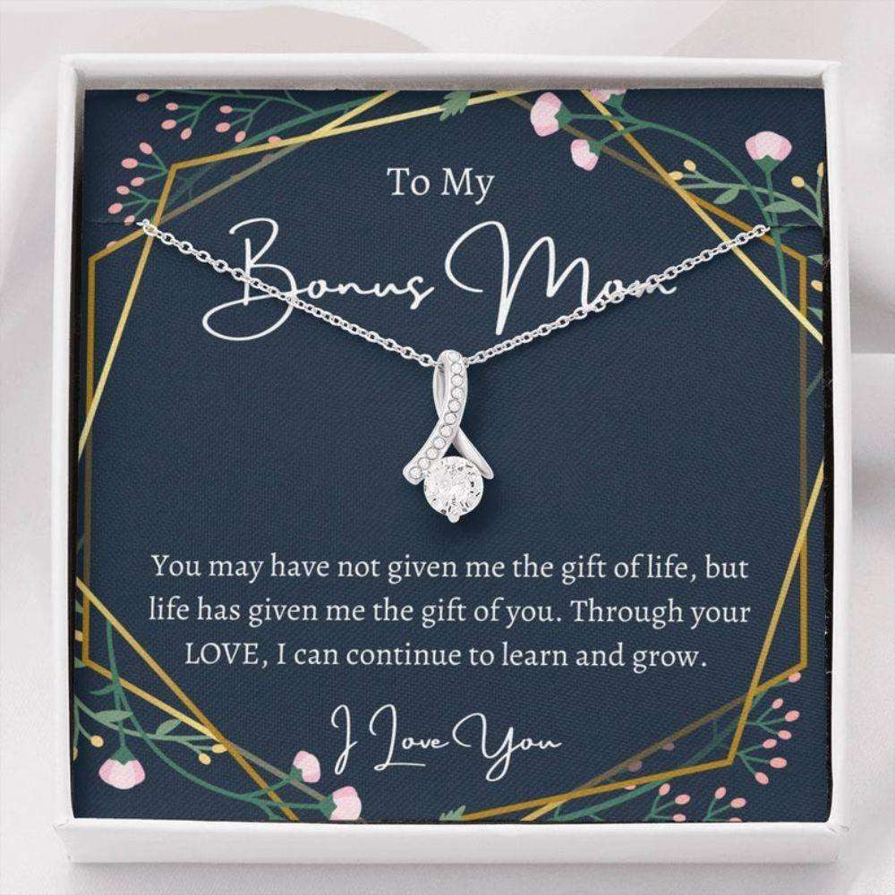 Mom Necklace, Stepmom Necklace, To My Bonus Mom Necklace, Gift For Stepmom Gift From Bride Gifts for Mother (Mom) Rakva