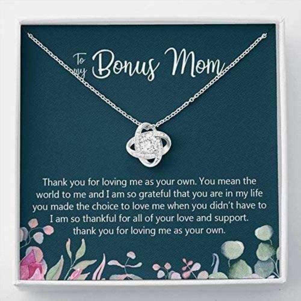 Mom Necklace, Stepmom Necklace, To My Bonus Mom Necklace Gift “ Thank You For Loving Me As Your Own Gifts for Mother (Mom) Rakva