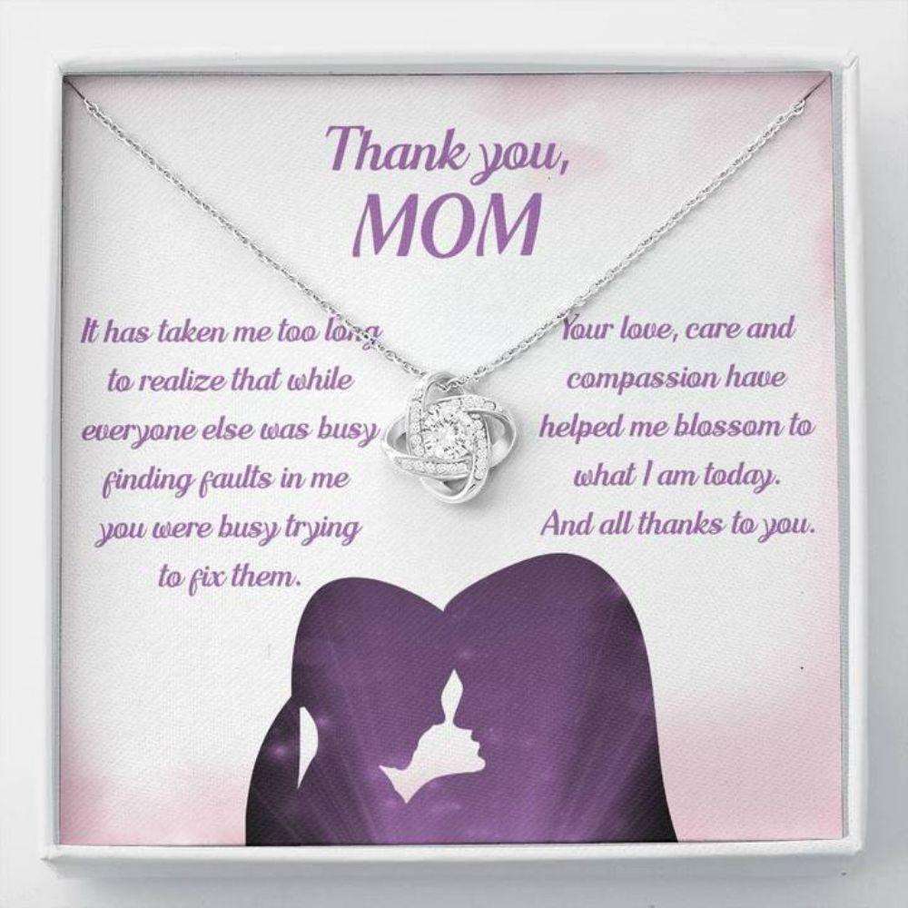 Mom Necklace, Thank You Mom Œblossom Pb” Love Knot Necklace Gift Gifts for Mother (Mom) Rakva