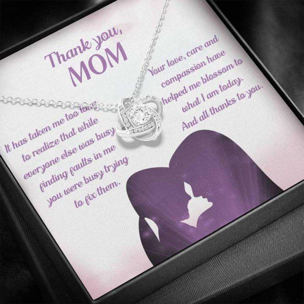 Mom Necklace, Thank You Mom Œblossom Pb” Love Knot Necklace Gift Gifts for Mother (Mom) Rakva
