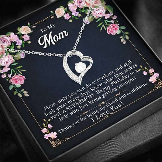 Mom Necklace, Thanks For Being My Friend Forever Love Necklace For Mom Gifts for Mother (Mom) Rakva