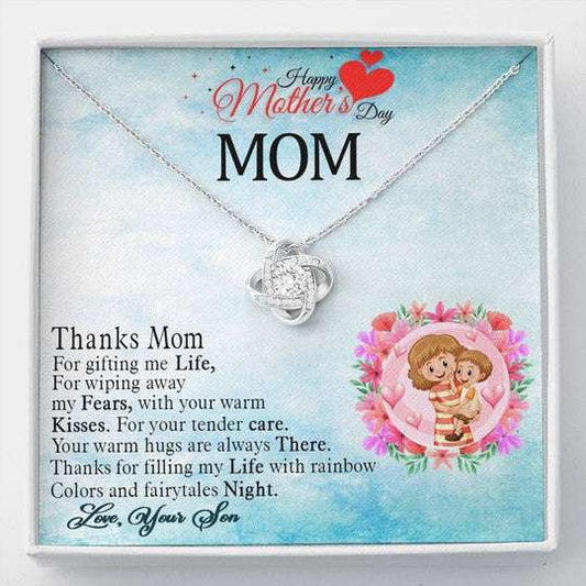 Mom Necklace, Thanks For Filling My Life With Rainbow And Colors Gift For Mom Necklace Gifts for Mother (Mom) Rakva