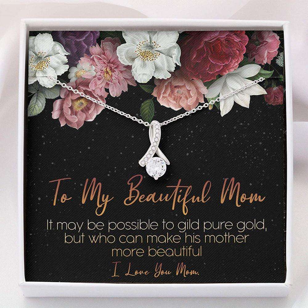 Mom Necklace “ To My Beautiful Mom Gifts “ Necklace With Gift Box Gifts for Mother (Mom) Rakva