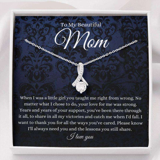 Mom Necklace, To My Beautiful Mom Necklace, Mother’S Day Gift For Mom From Daughter, Thank You Mom Gifts For Daughter Rakva