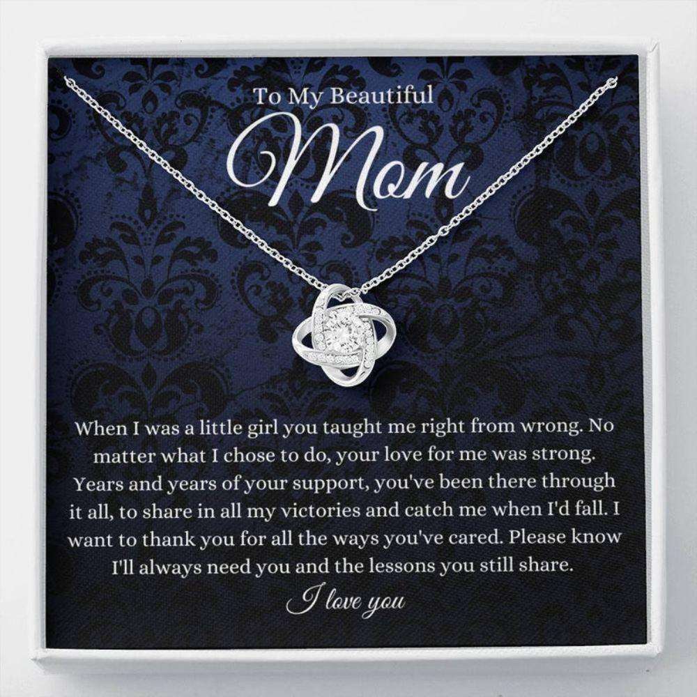 Mom Necklace, To My Beautiful Mom Necklace, Mother’S Day Gift For Mom From Daughter, Thank You Mom Gifts For Daughter Rakva