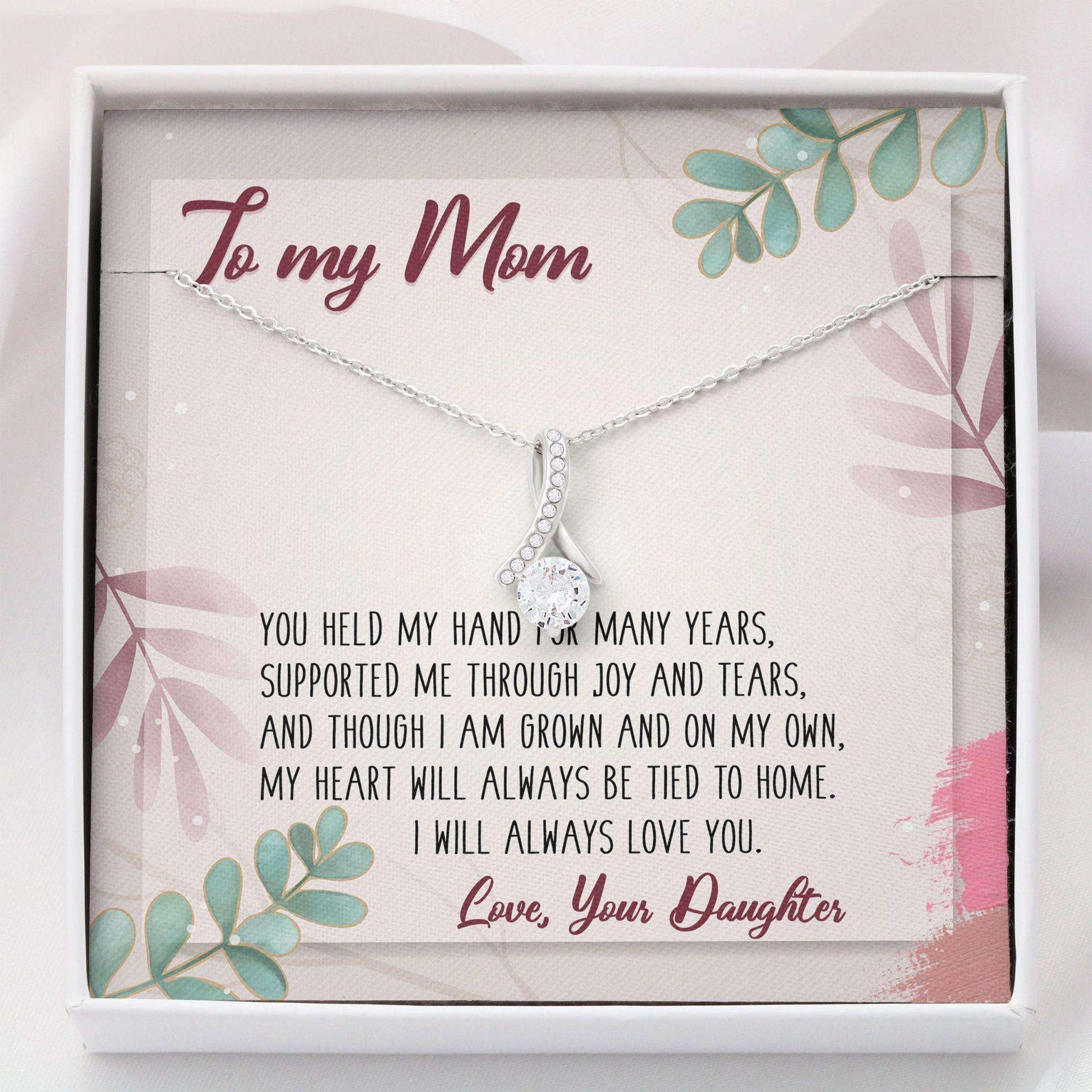 Mom Necklace, To My Mom Mothers Day Alluring Beauty Necklace, Gift For Mom Necklace Gifts for Mother (Mom) Rakva