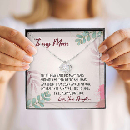 Mom Necklace, To My Mom Mothers Day Love Knot Necklace, Gift For Mom Mothers Day Gifts for Mother (Mom) Rakva