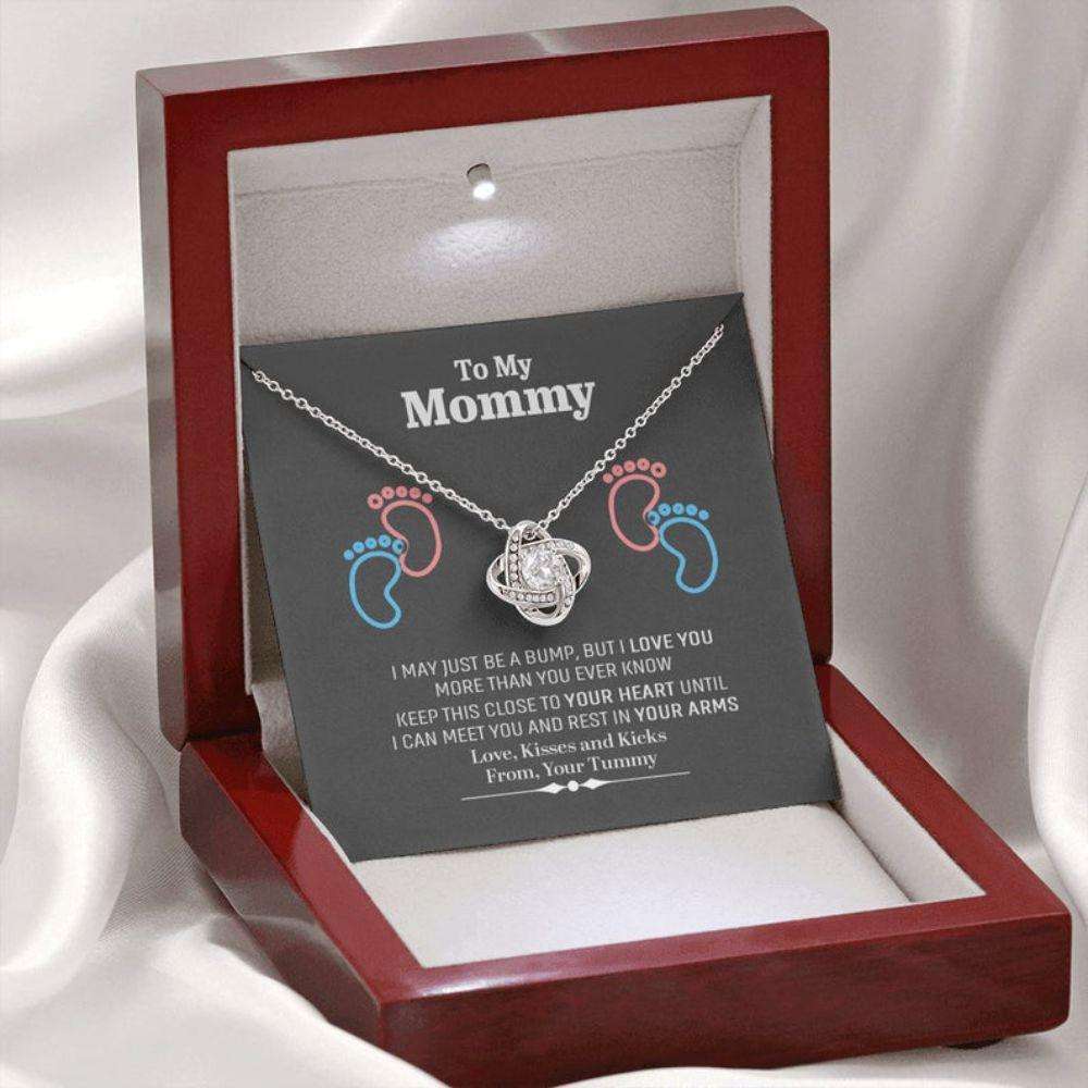 Mom Necklace, To My Mommy Necklace From Tummy, Pregnancy Gift For New Mom, First Time Mom Gifts For Mom To Be (Future Mom) Rakva