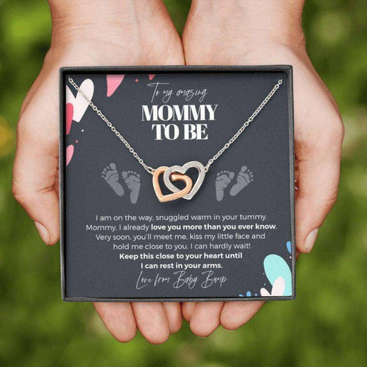 Mom Necklace, To My Mommy To Be, Never-Ending Love From Baby Bump Necklace “ Pregnancy Gift For Bff, First Time Mom Rakva