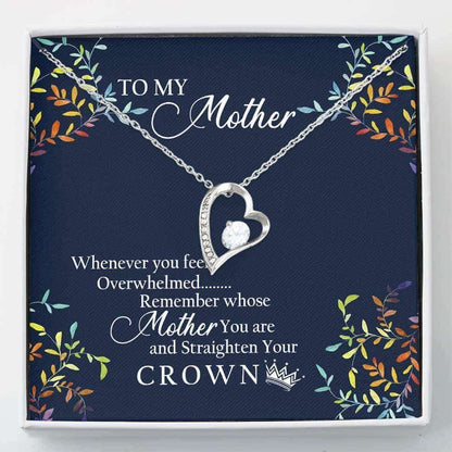 Mom Necklace, To My Mother Necklace Gift “ Crown Your Mother Gifts for Mother (Mom) Rakva