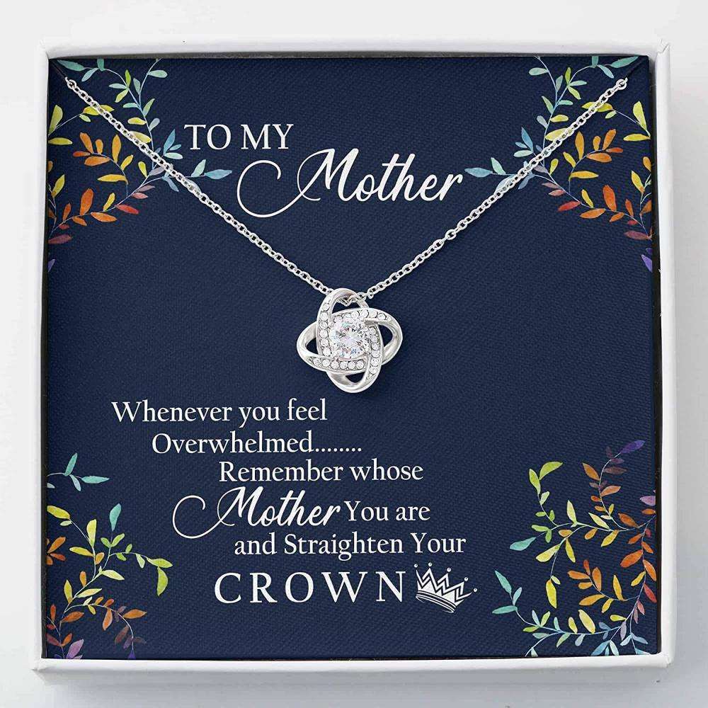 Mom Necklace, To My Mother Necklace Gift “ Crown Your Mother Necklace With Gift Box Gifts for Mother (Mom) Rakva