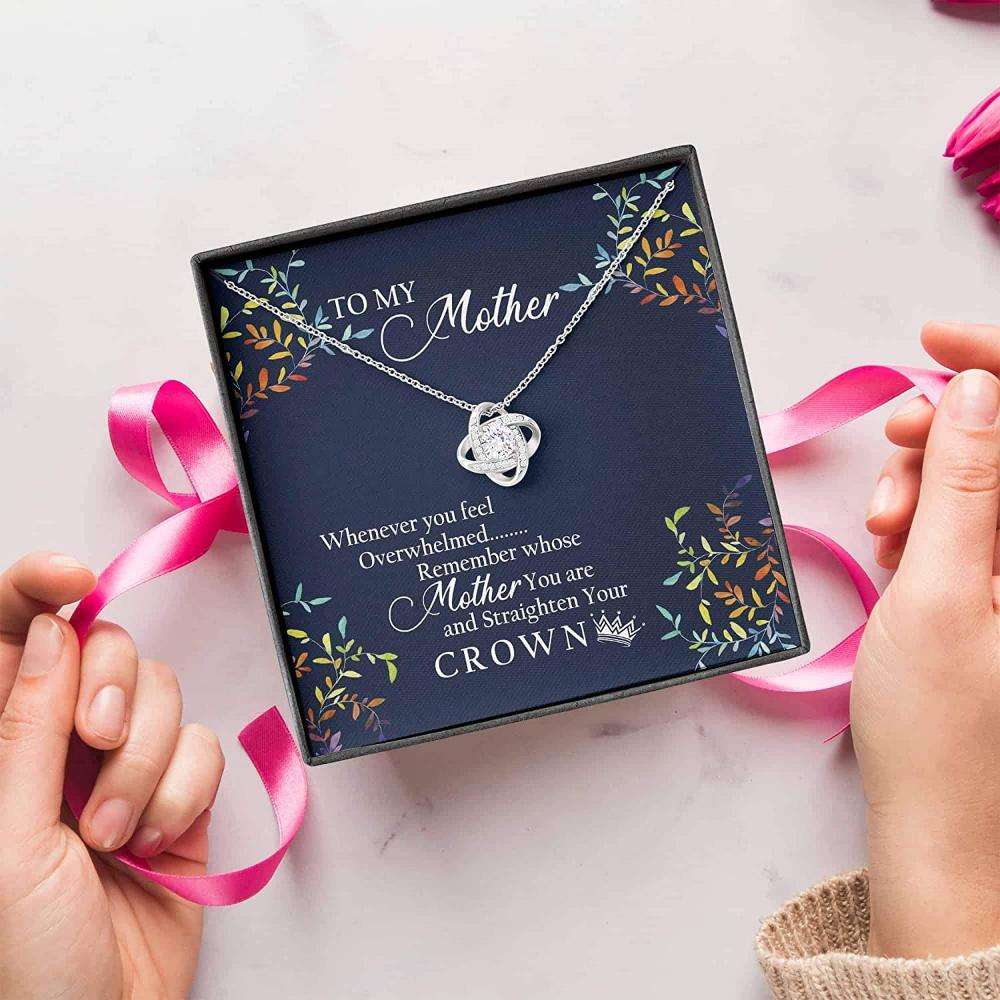 Mom Necklace, To My Mother Necklace Gift “ Crown Your Mother Necklace With Gift Box Gifts for Mother (Mom) Rakva