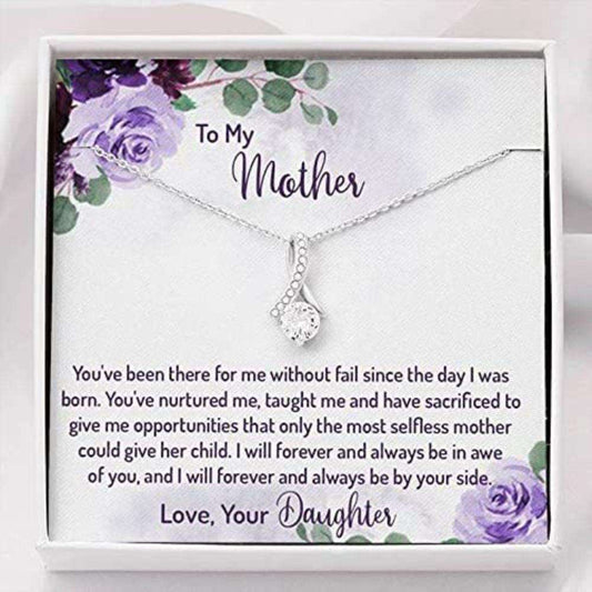 Mom Necklace, To My Mother Necklace Gift “ You’Ve Been There For Me Without Fail Since The Day I Was Born Gifts for Mother (Mom) Rakva