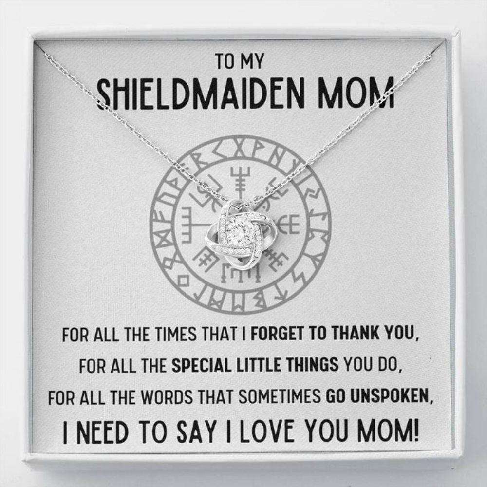 Mom Necklace, To My Shieldmaiden Mom Œfor All” Love Knot Necklace Gift Gifts for Mother (Mom) Rakva
