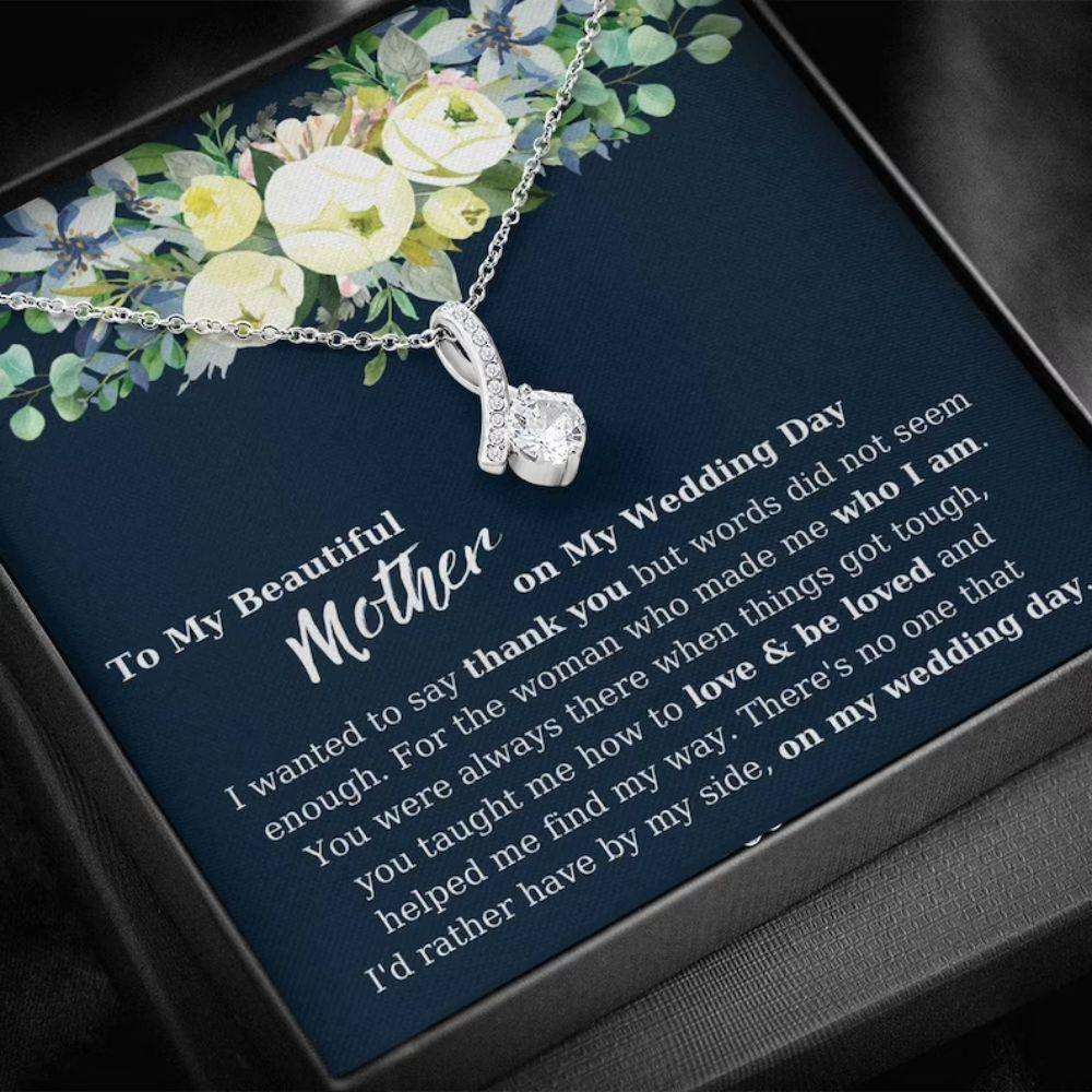Mom Necklace, Wedding Necklace For Mom, Wedding Gift For My Mom, Mother Gift On My Wedding Day Rakva