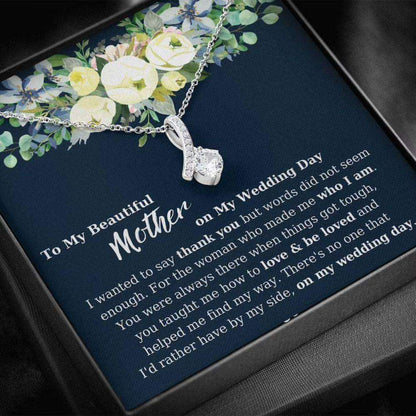 Mom Necklace, Wedding Necklace For Mom, Wedding Gift For My Mom, Mother Gift On My Wedding Day Rakva
