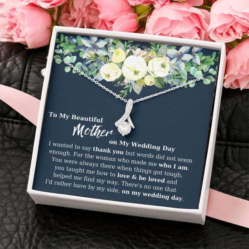 Mom Necklace, Wedding Necklace For Mom, Wedding Gift For My Mom, Mother Gift On My Wedding Day Rakva