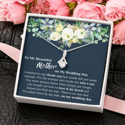 Mom Necklace, Wedding Necklace For Mom, Wedding Gift For My Mom, Mother Gift On My Wedding Day Rakva