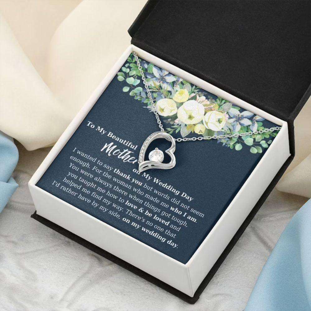 Mom Necklace, Wedding Necklace For Mom, Wedding Gift For My Mom, Mother Gift On My Wedding Day Rakva