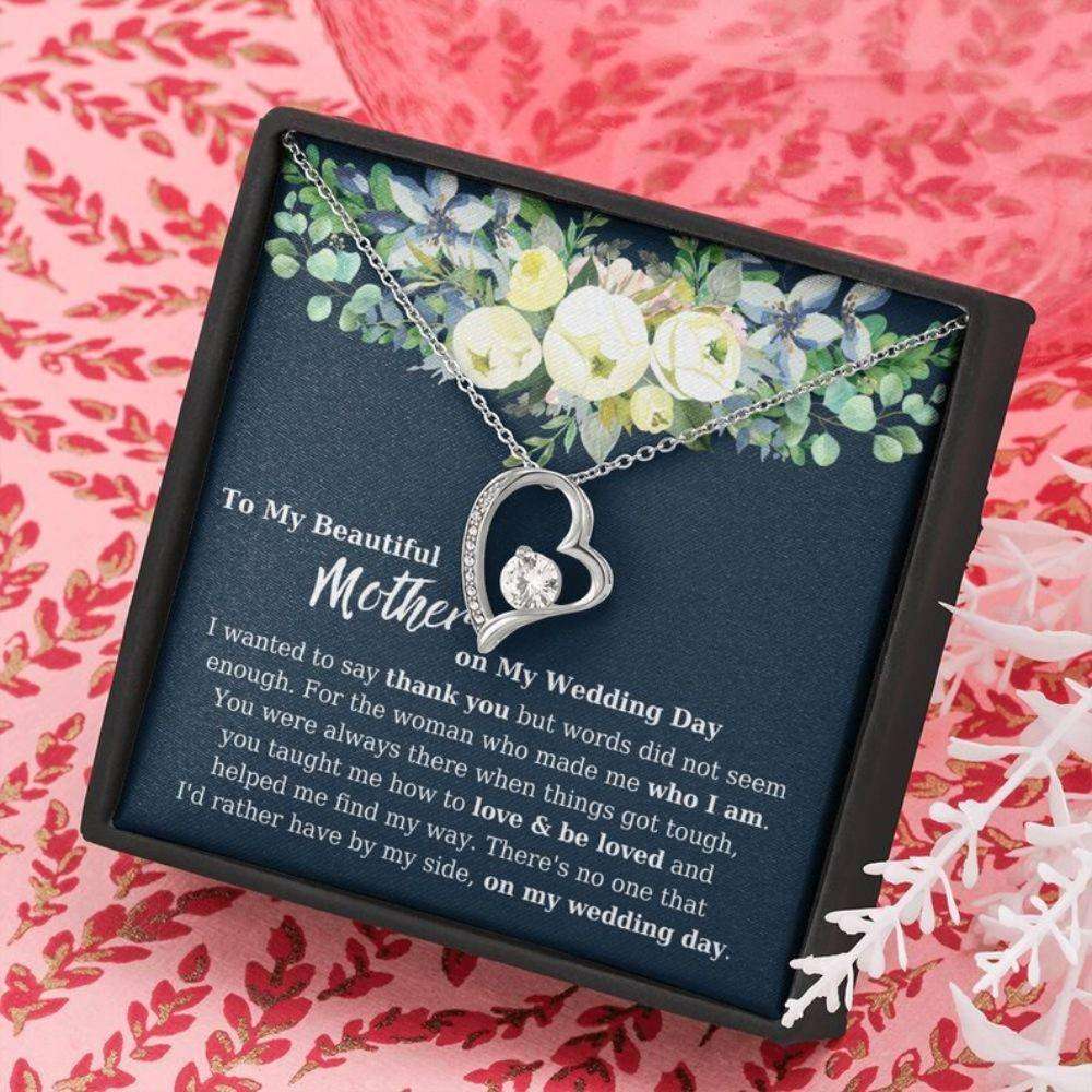 Mom Necklace, Wedding Necklace For Mom, Wedding Gift For My Mom, Mother Gift On My Wedding Day Rakva