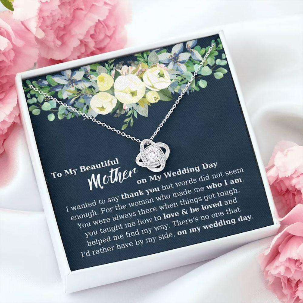Mom Necklace, Wedding Necklace For Mom, Wedding Gift For My Mom, Mother Gift On My Wedding Day Rakva