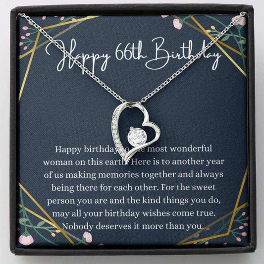 Mom Necklace, Wife Necklace, Happy 66Th Birthday Necklace, Gift For 66Th Birthday, 66 Years Old Birthday Woman For Karwa Chauth Rakva